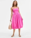 On 34th Womens Cotton Bubble Hem Midi Dress Crossbody Bag Earrings Jazziee Sandals Exclusively At Macys In Silver