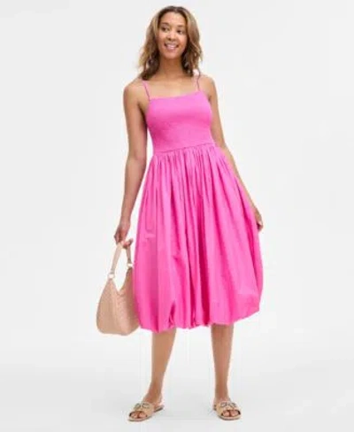 On 34th Womens Cotton Bubble Hem Midi Dress Crossbody Bag Earrings Jazziee Sandals Exclusively At Macys In Silver
