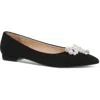 On 34th Millee Womens Faux Suede Embellished Ballet Flats In Multi