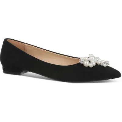 On 34th Millee Womens Faux Suede Embellished Ballet Flats In Multi