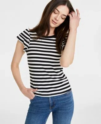 ON 34TH WOMENS FLUTTER SLEEVE RIBBED TOP XXS 4X CREATED FOR MACYS