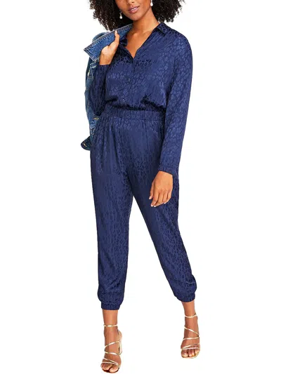 On 34th Womens Jacquard Ankle Jumpsuit In Multi