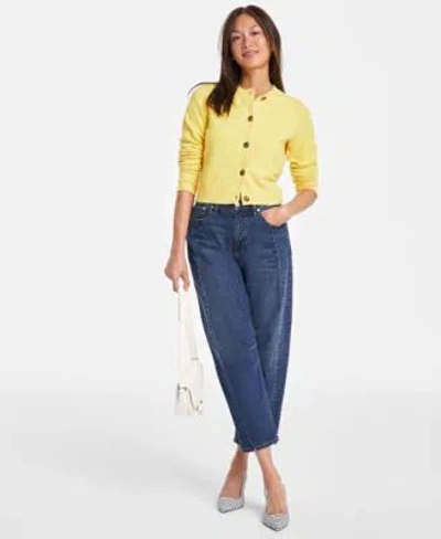 On 34th Womens Jersey Cardigan High Rise Barrel Leg Jeans Monikaa Slingback Pumps Exclusively At Macys In Intrepid Blue