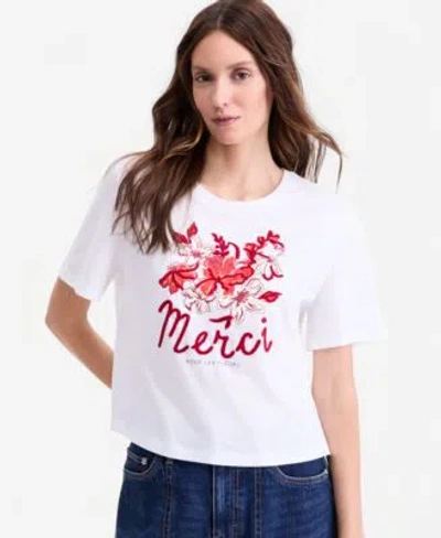 On 34th Womens Merci Embroidered Graphic T Shirt Macys Exclusive In White