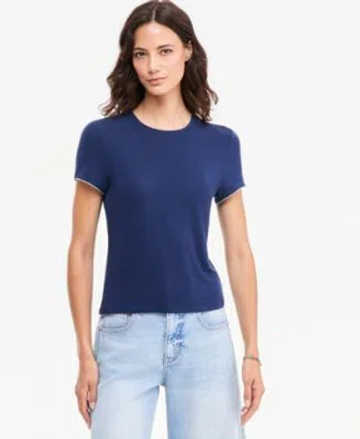 On 34th Womens Piped Feather Weight Layering T Shirt Macys Exclusive In Gray