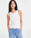 On 34th Womens Ribbed High Neck Tank Top Xxs 4x Created For Macys In White