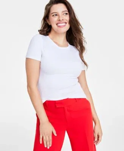 On 34th Womens Ribbed T Shirt Xxs 4x Created For Macys In White