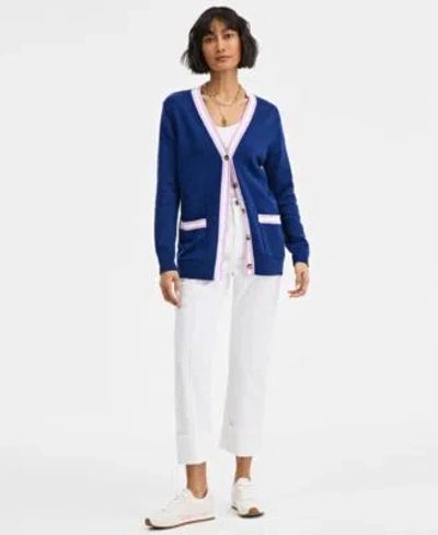On 34th Womens Tipped Cardigan Tank Straight Leg Jeans Exclusively At Macys In Bright White