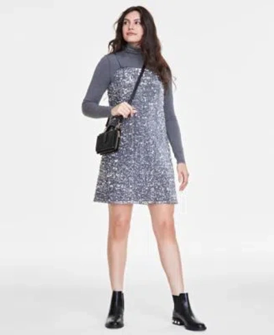 On 34th Womens Turtleneck Sheath Dress Drop Earrings Wallet On A String Chelsea Booties Created For Macys In Black