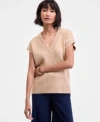 On 34th Womens V Neck Sweater Vest Xxs 3x Macys Exclusive In Neutral