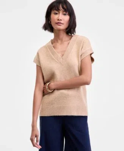 On 34th Womens V Neck Sweater Vest Xxs 3x Macys Exclusive In Neutral