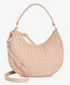 On 34th Woven Crossbody Hobo, Exclusively At Macy's In Nude