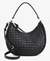 On 34th Woven Crossbody Hobo, Exclusively At Macy's In Black