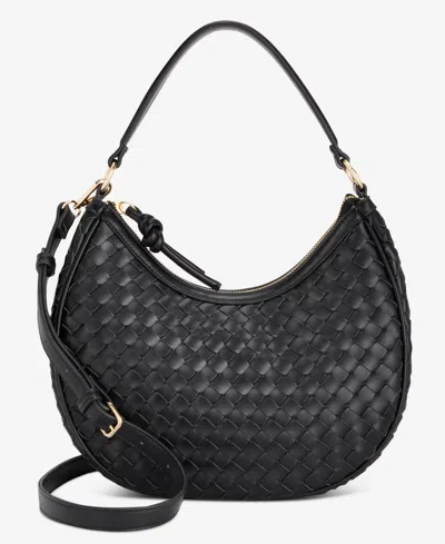 On 34th Woven Crossbody Hobo, Exclusively At Macy's In Black
