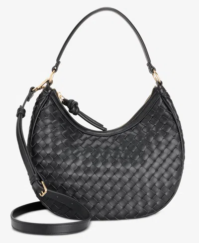 On 34th Woven Crossbody Hobo, Exclusively At Macy's In Black