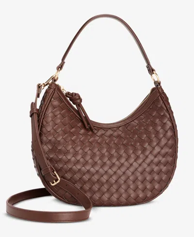 On 34th Woven Crossbody Hobo, Exclusively At Macy's In Brown