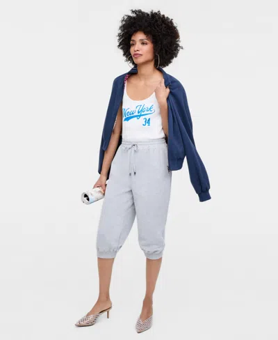 On 34th X Molly Rogers Women's Mixed Media Cropped Jumpsuit, Macy's Exclusive In Gray