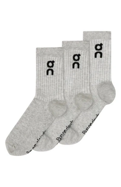 On 3-pack Cott Blend Logo Crew Socks In Gray