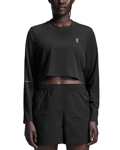 On Active Lg Sleeve Crop Top In Black