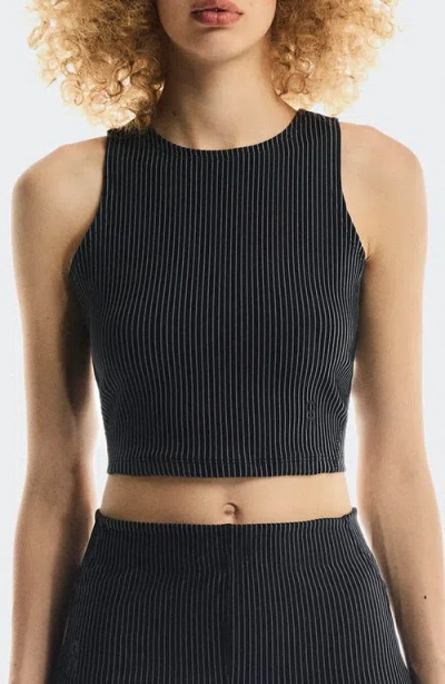 On All-day Rib Racerback Tank In Black