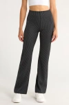 On All Day Ribbed High Waist Pants In Black