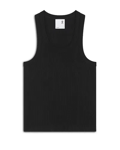 On All Day Ribbed Tank Top In Black