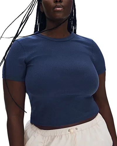 On All Day Ribbed Tee In Blue