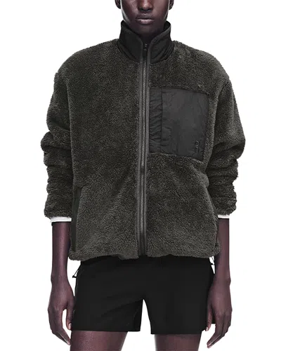 On Ascent Stand Collar Fleece Zip Jacket In Green