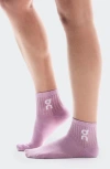 On Assorted 3-pack Logo Quarter Socks In Mauve/lavendula