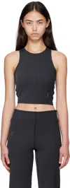 On Black All-day Ribbed Crop Sport Top