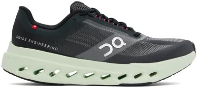On Cloudsurfer Next Rubber-trimmed Mesh Sneakers In Black/lima