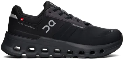 On Black Cloudrunner 2 Waterproof Sneakers In Magnet | Black