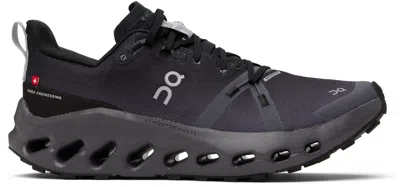 On Black Cloudsurfer Trail Waterproof Sneakers In Black | Eclipse