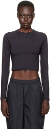 On Black Movement Crop Lg Sleeve Sport Top In Black