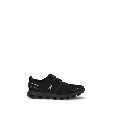 On Black Polyurethane Athletic Sneakers