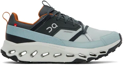On Blue & Gray Cloudhoriz Waterproof Sneakers In Lead/ Mineral