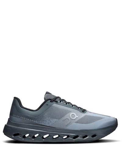 On Blue Color Block Sneakers In Animal Print