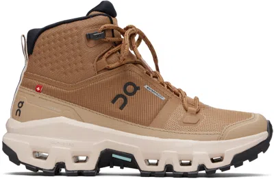 On Brown Cloudrock Mid Waterproof Sneakers