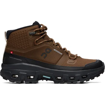 On Cloudrock Mid Waterproof High-top Sneakers In Brown