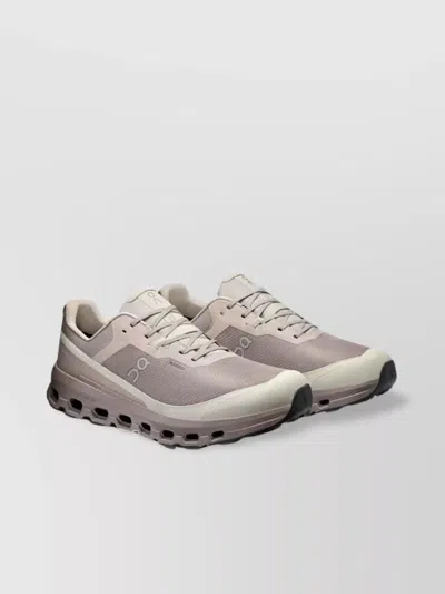 On Chunky Sole Mesh Panelled Rubber Sneakers In Fog - Cinder