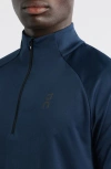 On Climate Knit Quarter Zip Running Top In Blue