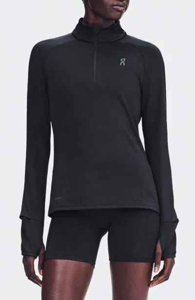 On Climate Quarter Zip Running Top In Black