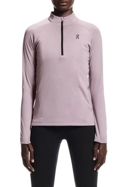 On Climate Quarter Zip Running Top In Pink
