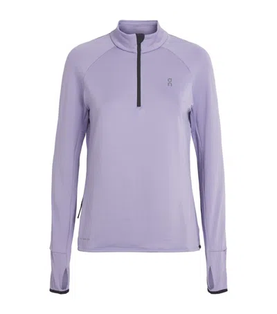 On Climate Quarter-zip Top In Purple
