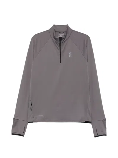 On Climate Quarter-zip T-shirt In Gray