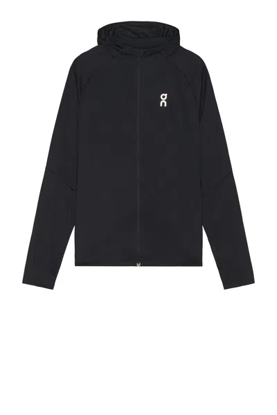 On Zipped Hooded Sweatshirt In Black
