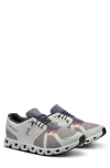 On Cloud 5 Push Sneaker In Pearl/fossil