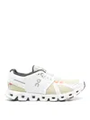 On Cloud 5 Push Panelled Mesh-knit Sneakers In White