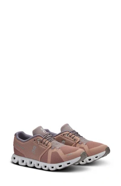 On Cloud 5 Running Shoe In Rosebrown/fog