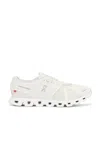 On Cloud 5 Rubber-trimmed Recycled Mesh Running Sneakers In Cream & Sand